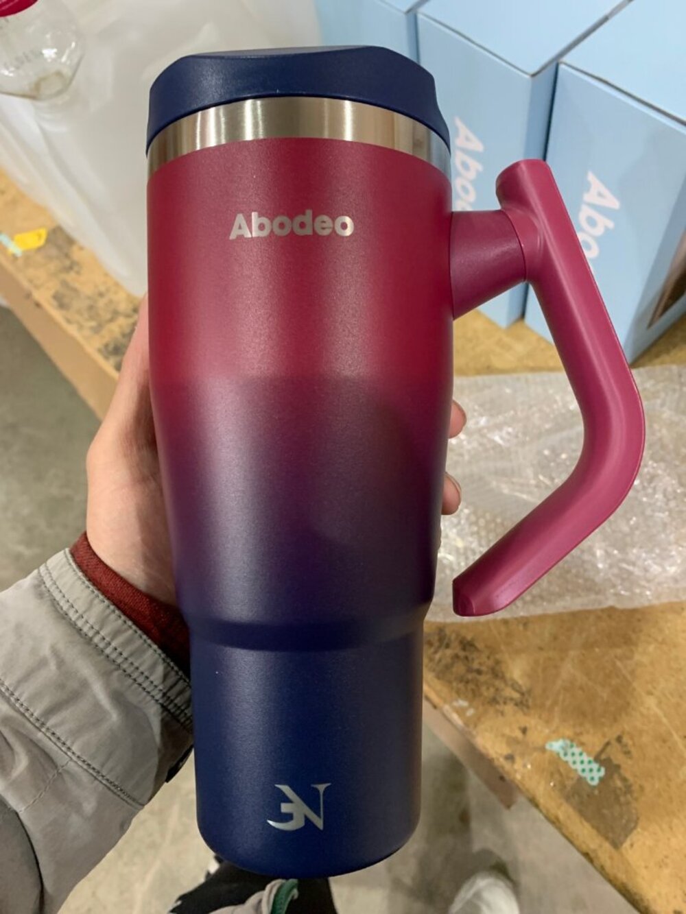 32 oz Leak Proof Insulated Coffee Tumbler, (Blue Red- B0F749S2F3)